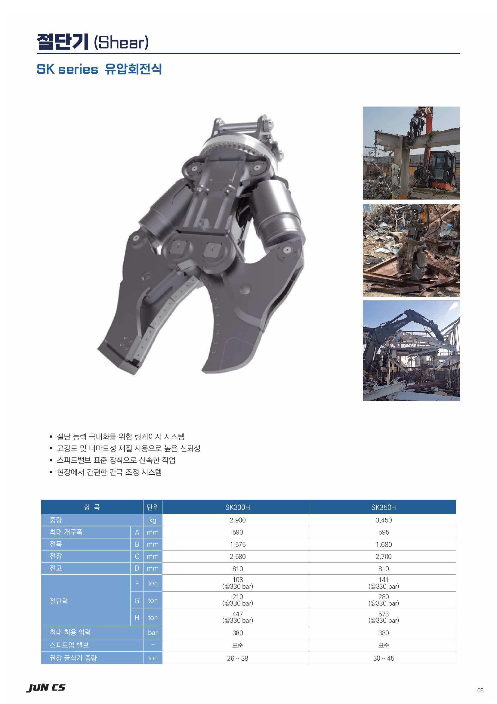 절단기, Shear, SK300H, SK350H, SK500H
